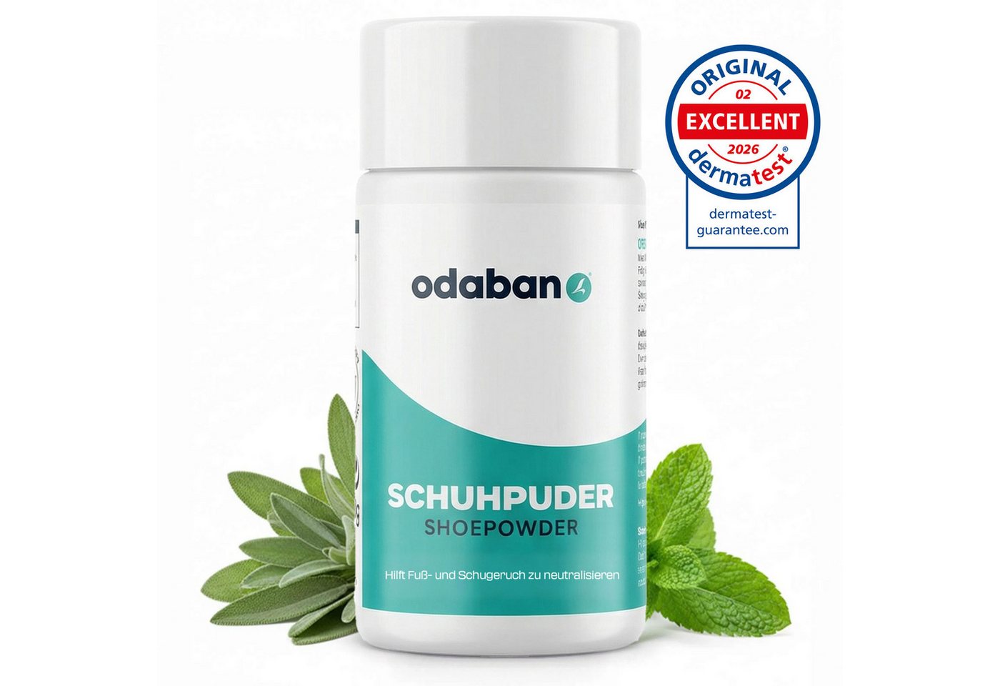Odaban Schuhdeo odaban® antibakterielles Schuhdeo, neutralisiert Schuhgeruch 50g (1-St), Schuhdeo, neutralisiert Schugeruch, Fussdeo, Fussgeruch