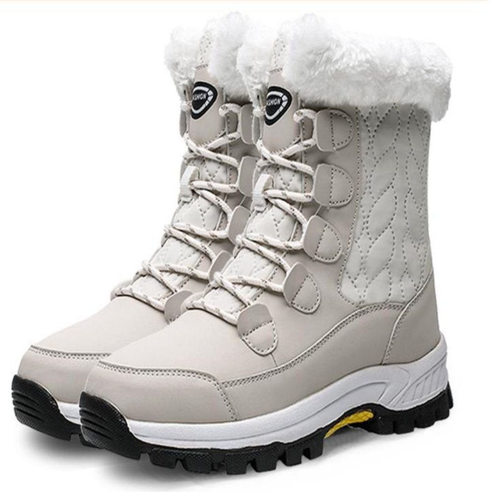 HUSKSWARE Schneeschuhe (Outdoor-Schneestiefel, Warme Wanderschuhe, High-Top-Schuhe), Warm und rutschfest, Stilvoll und schön Beige
