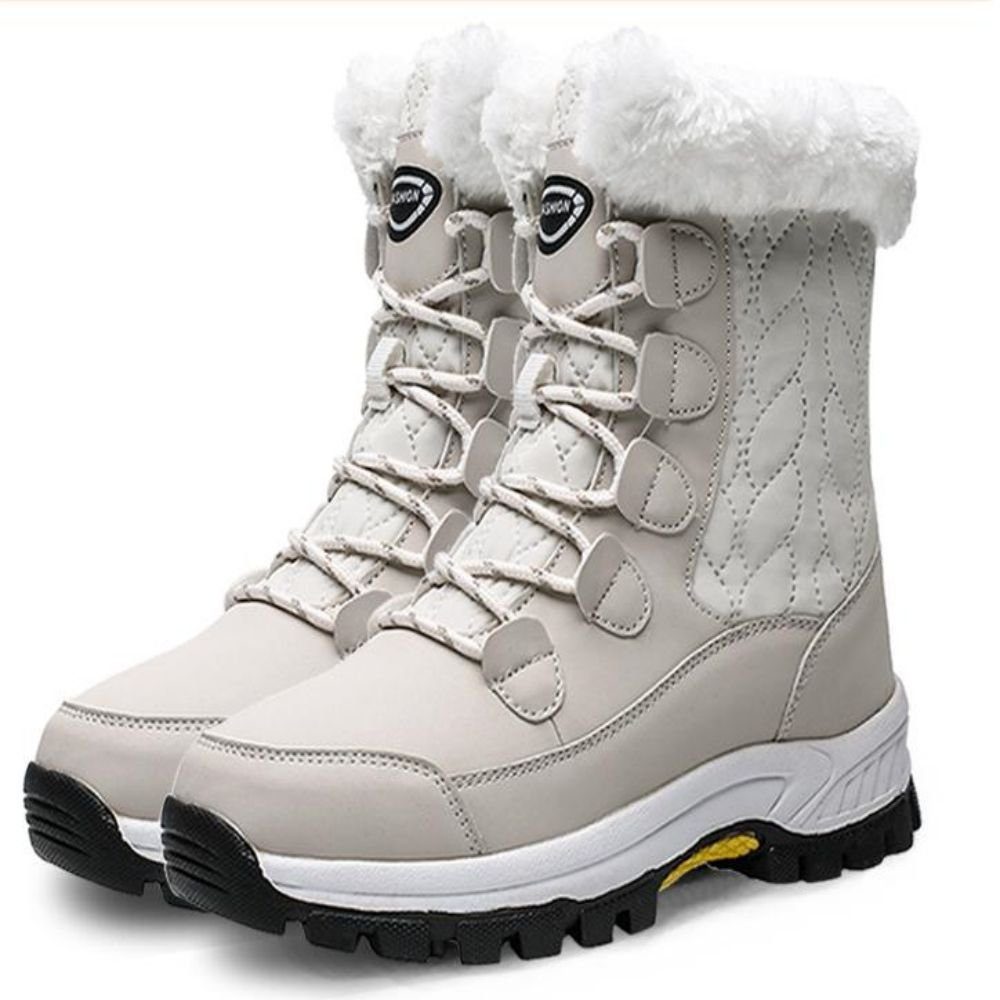 HUSKSWARE Schneeschuhe (Outdoor-Schneestiefel, Warme schön Wanderschuhe, rutschfest, Warm Beige und High-Top-Schuhe), Stilvoll und