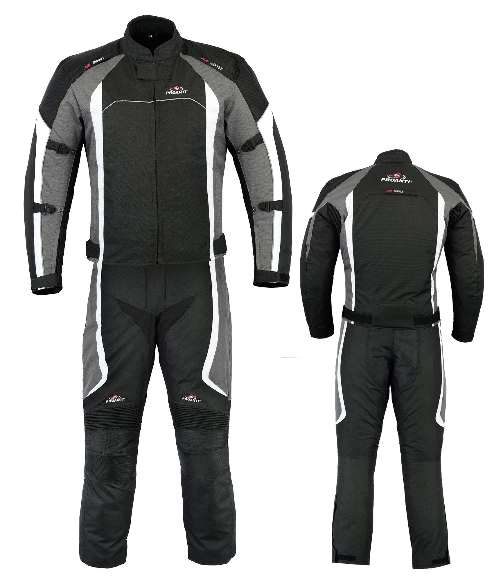 PROANTI Motorradkombi PROANTI Herren Motorradanzug 2-teilig – Wasserdicht mit CE-Protektoren