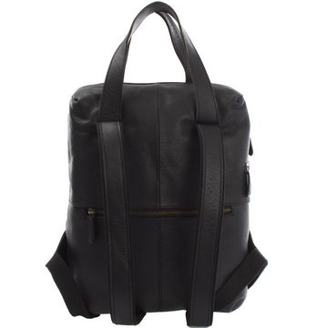 LECONI Cityrucksack Stadtrucksack Lederrucksack Leder dunkelgrau LE1023