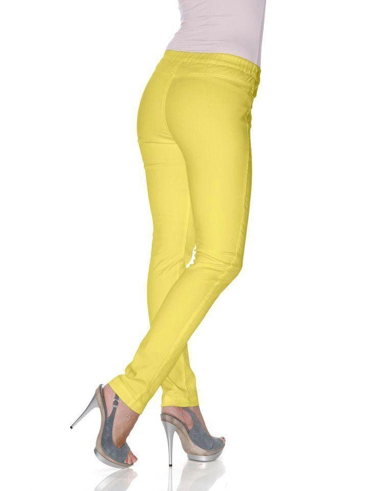 YESET Leggings Damen Jeans-Leggings Hose lang Leggins Röhre Stretch gelb 022084 033795