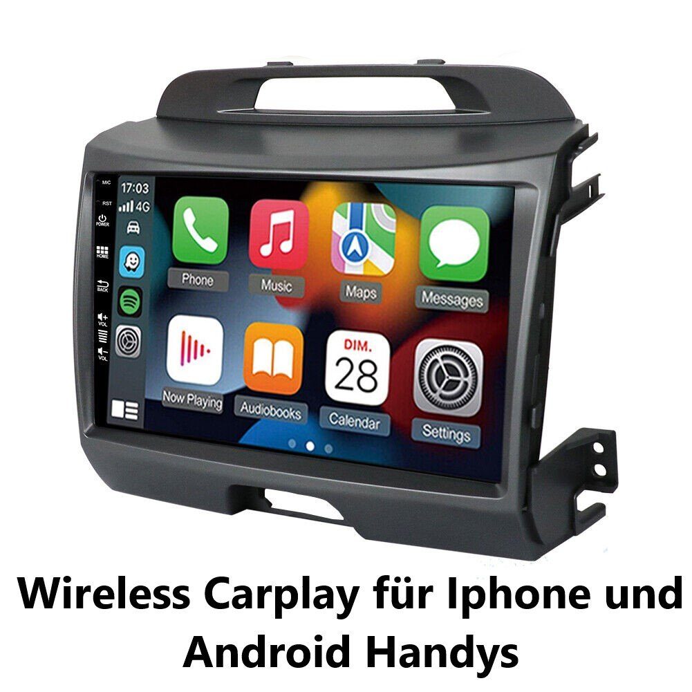 GABITECH Für KIA Sportage BT FM USB drahtlos Carplay 9 Zoll Android  Autoradio Einbau-Navigationsgerät