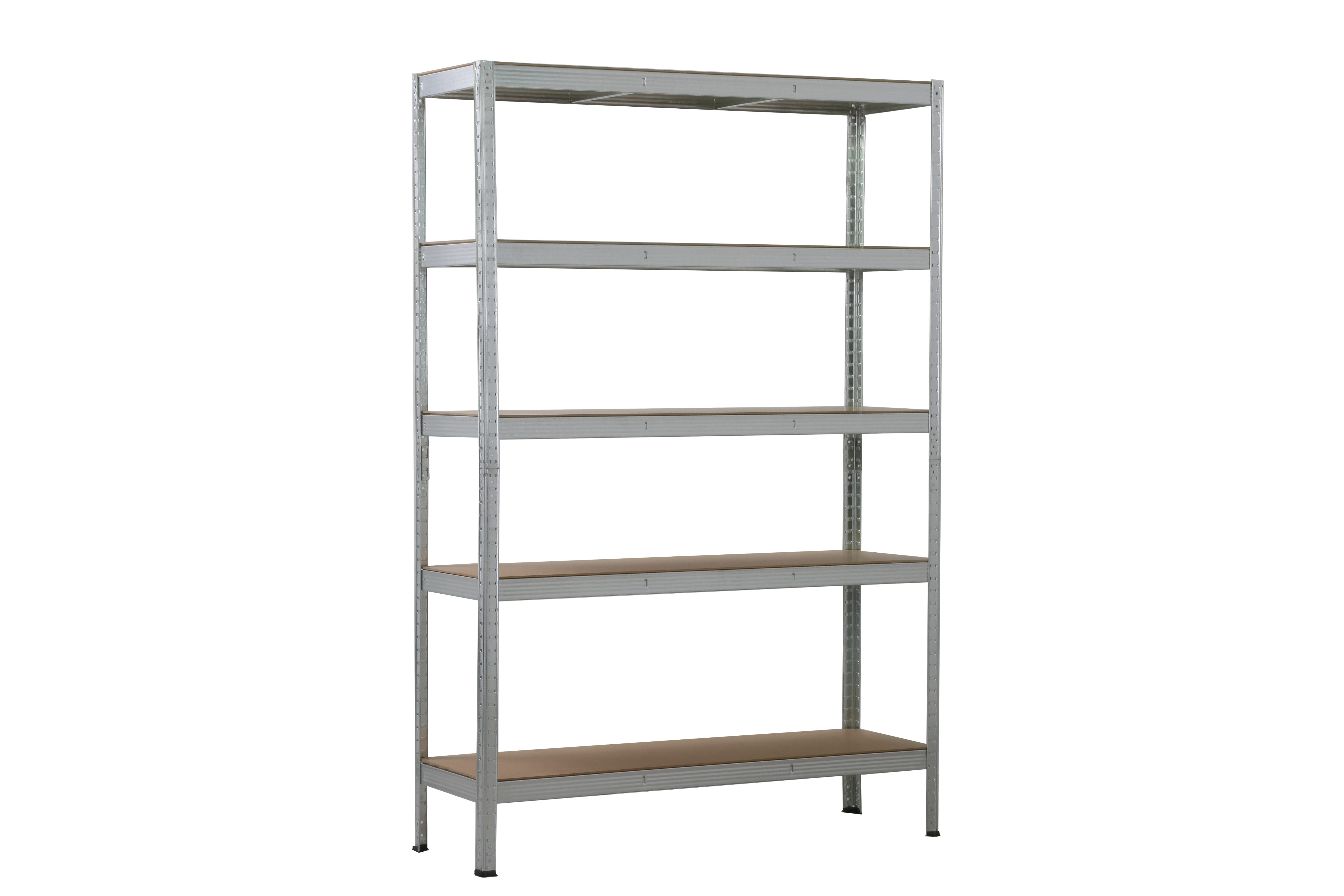 SCHULTE Regalwelt Schwerlastregal Stecksystem 5 MDF Böden 180x120x40 cm (HxBxT), verzinkt