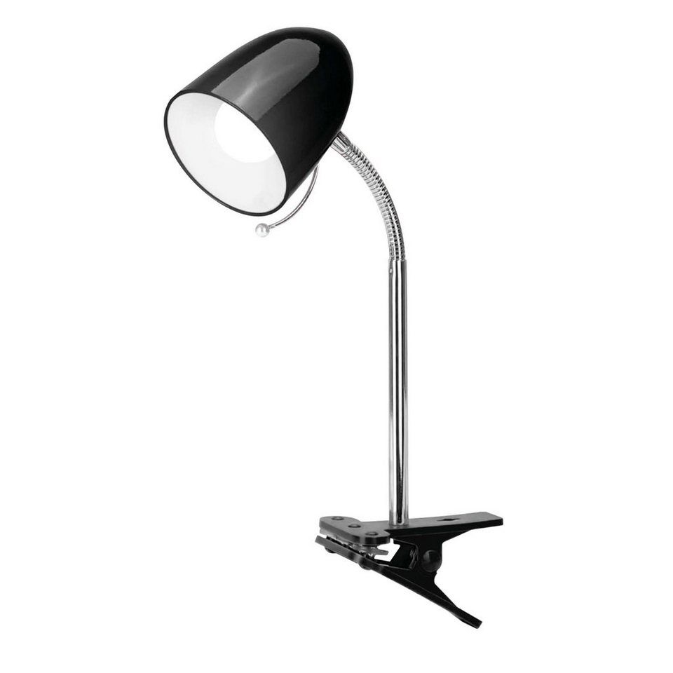 LED Universum LED Tischleuchte Schreibtischlampe mit Schwanenhals zum  Klemmen schwarz/ch, ohne Leuchtmittel