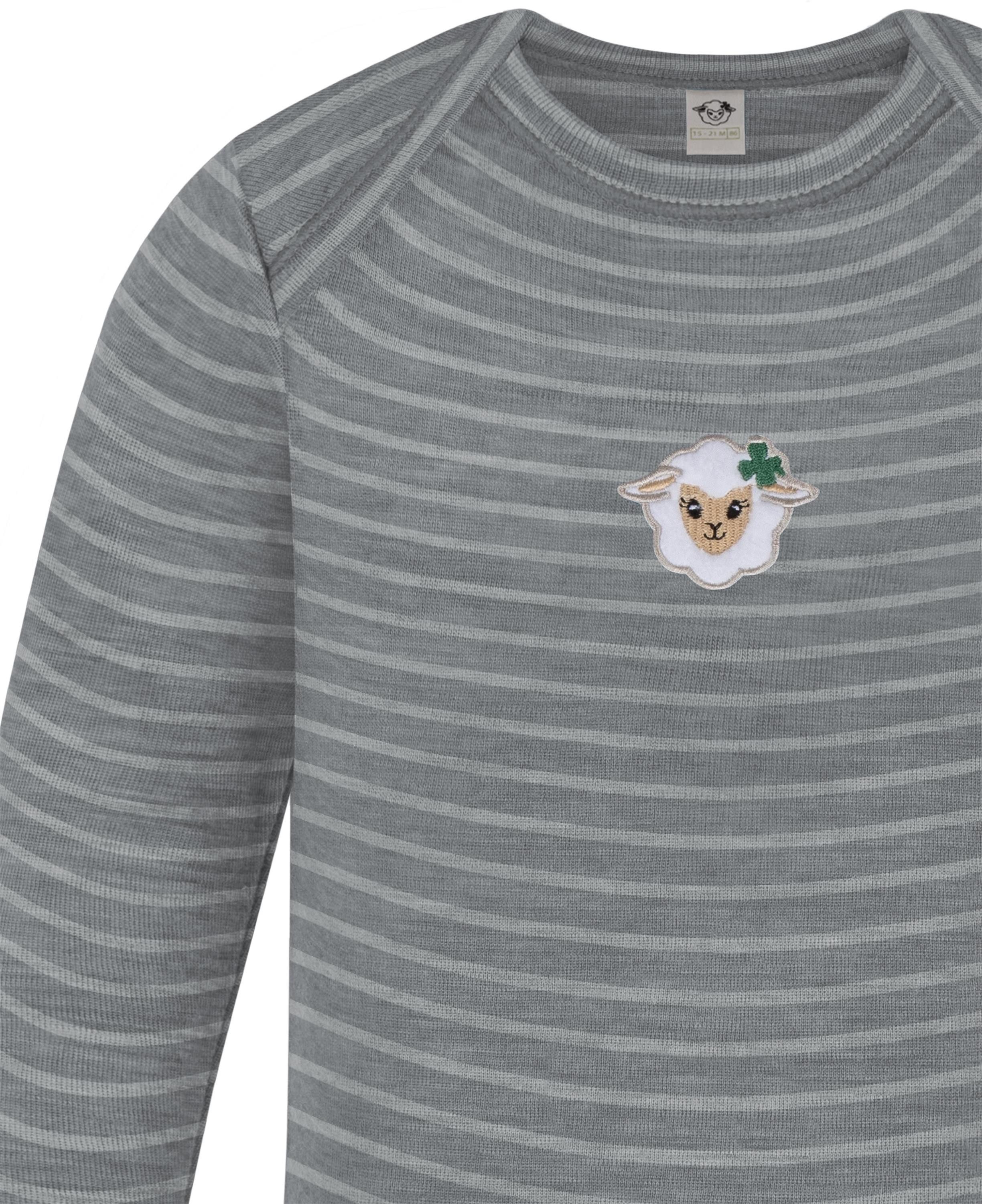normani Langarmwickelbody Baby Merino Strampler Waverly Baby Merino Overall ohne Füße - Unisex Schlafanzug Schlafstrampler