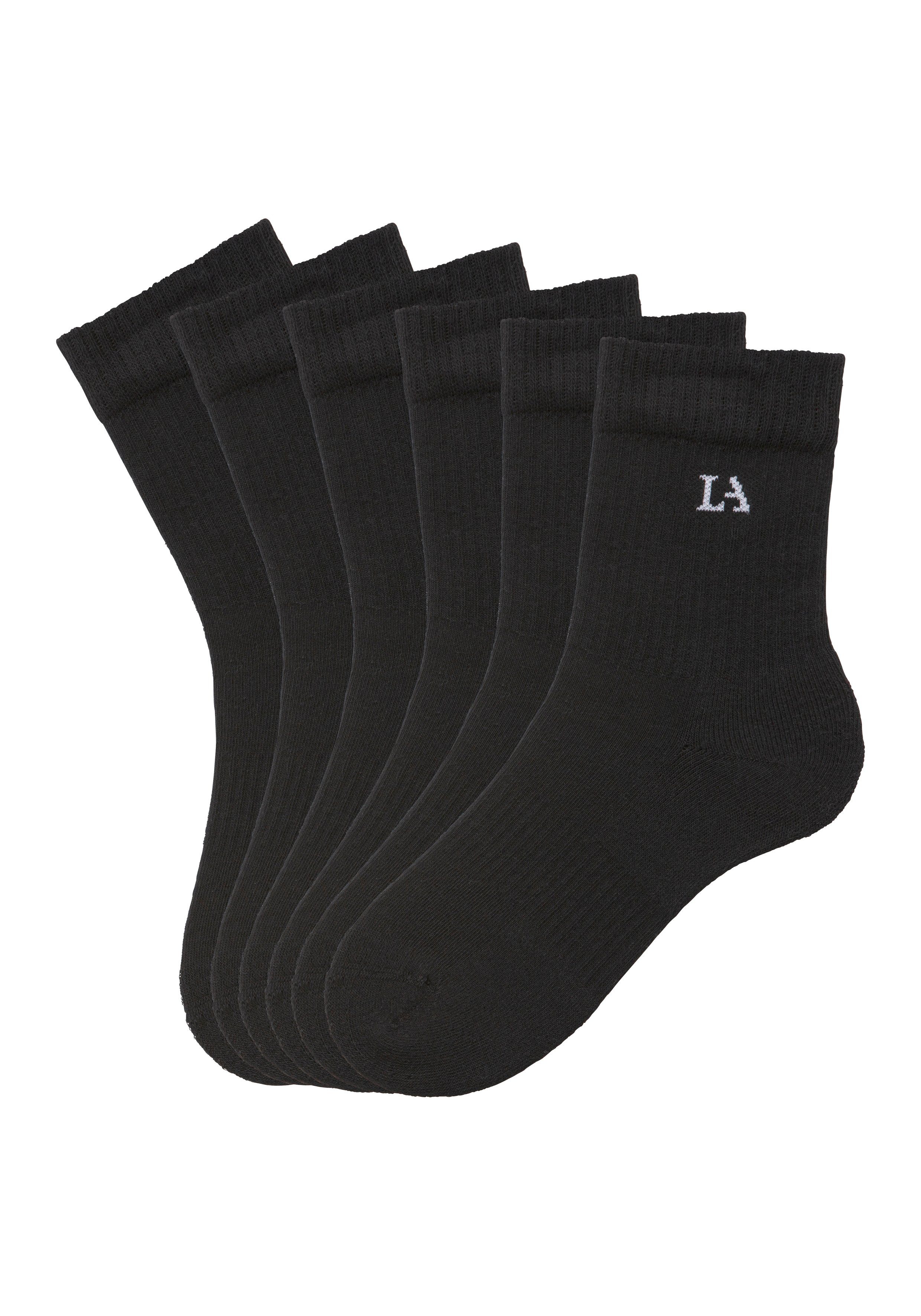 LASCANA ACTIVE Tennissocken mit schwarz Frotteé 6x