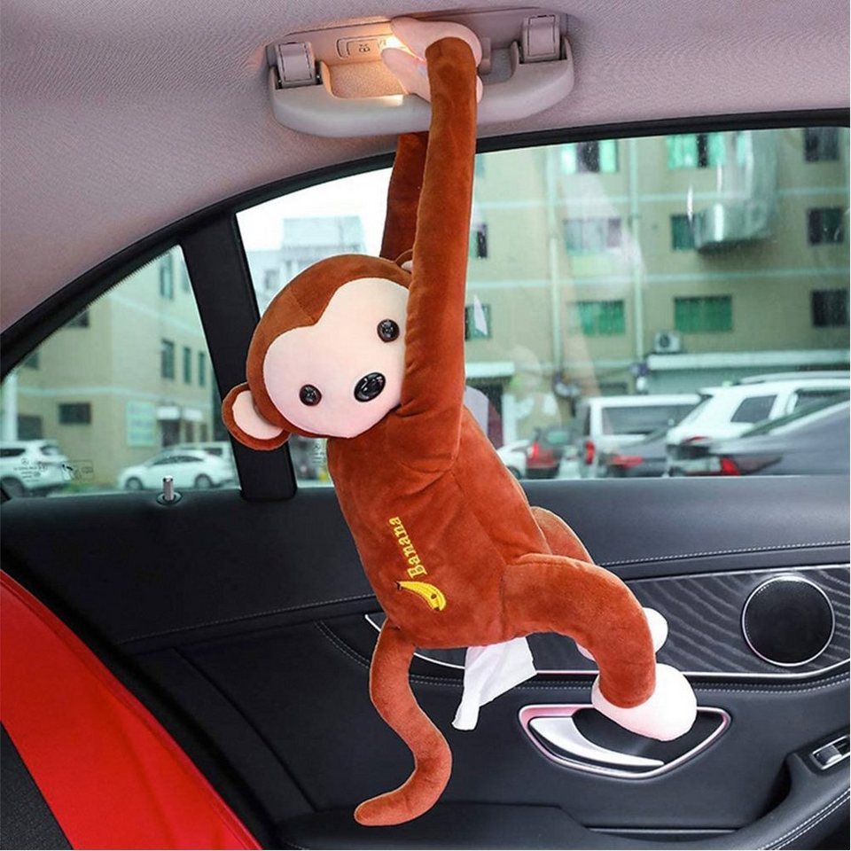 SOTOR Papierhandtuch Taschentuchhalter Affe Spielzeug Cartoon Taschentuchbox  Papierhalter (1-St), Serviettenbox Aufbewahrungsbox Auto nach Hause