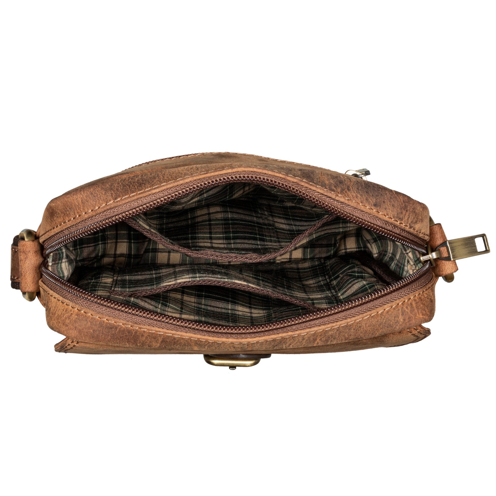 Benthill Messenger Bag Herren Umhängetasche Echt Leder Wandertasche Messenger Schultertasche, Reißverschlussfach – Bild 4 von 5