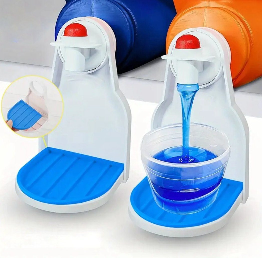 TUABUR Flaschenuntersetzer Waschmittelbecherhalter, faltbar, auslaufsicher + Matte Blau