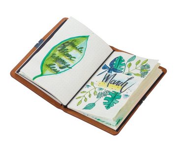 TROIKA Notizheft Bullet Journal bestehend aus 2 Notizbüchern DIN A5 im Kunstledereinban