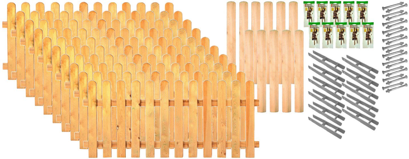 Tetzner & Jentzsch Lattenzaun Lakeland 8, (Set), 10 Elemente, LxH: 1899x100 cm