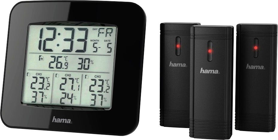 Hama Wetterstation "EWS-Trio", mit drei Sensoren, Schwarz Mit 3 Sensoren Wetterstation | Wettersensoren