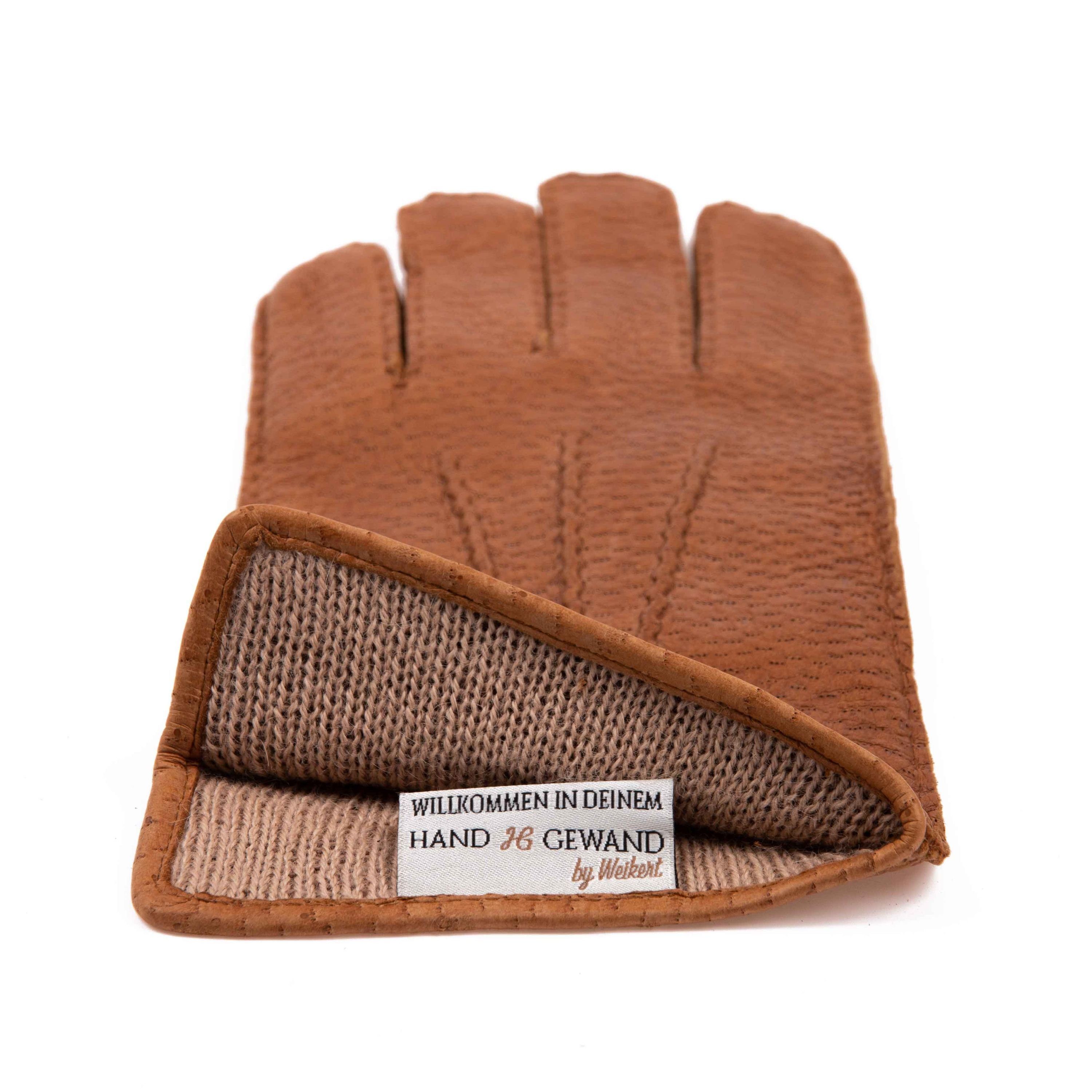Hand Gewand by Weikert Alpaka HELMUT- SIR mit Lederhandschuhe Lederhandschuhe gefüttert Peccary Cork