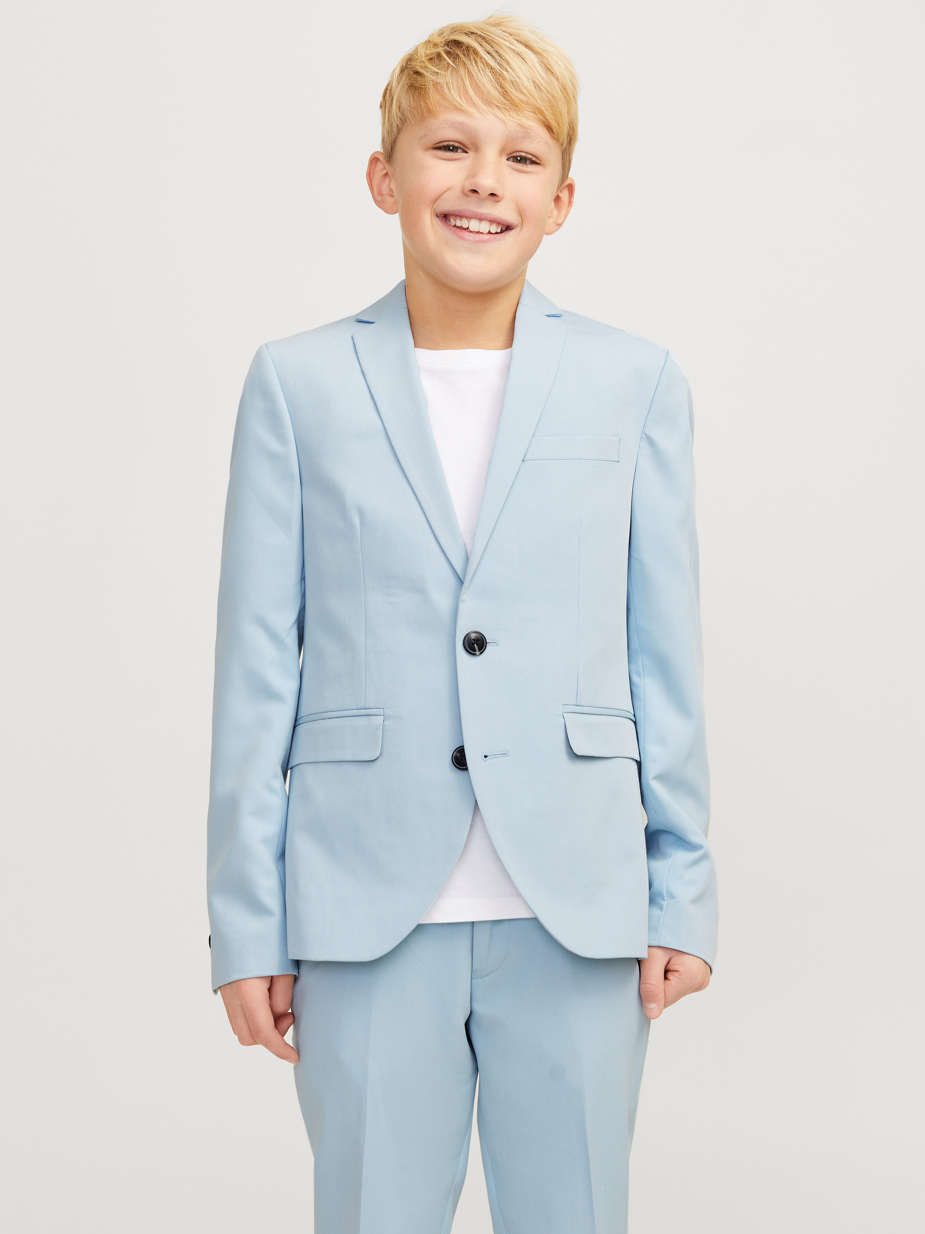 Jack & Jones Junior Sakko JPRSOLAR stylisch, elastisch, pflegeleicht unifarben, modisch, slim fit, Reverskragen