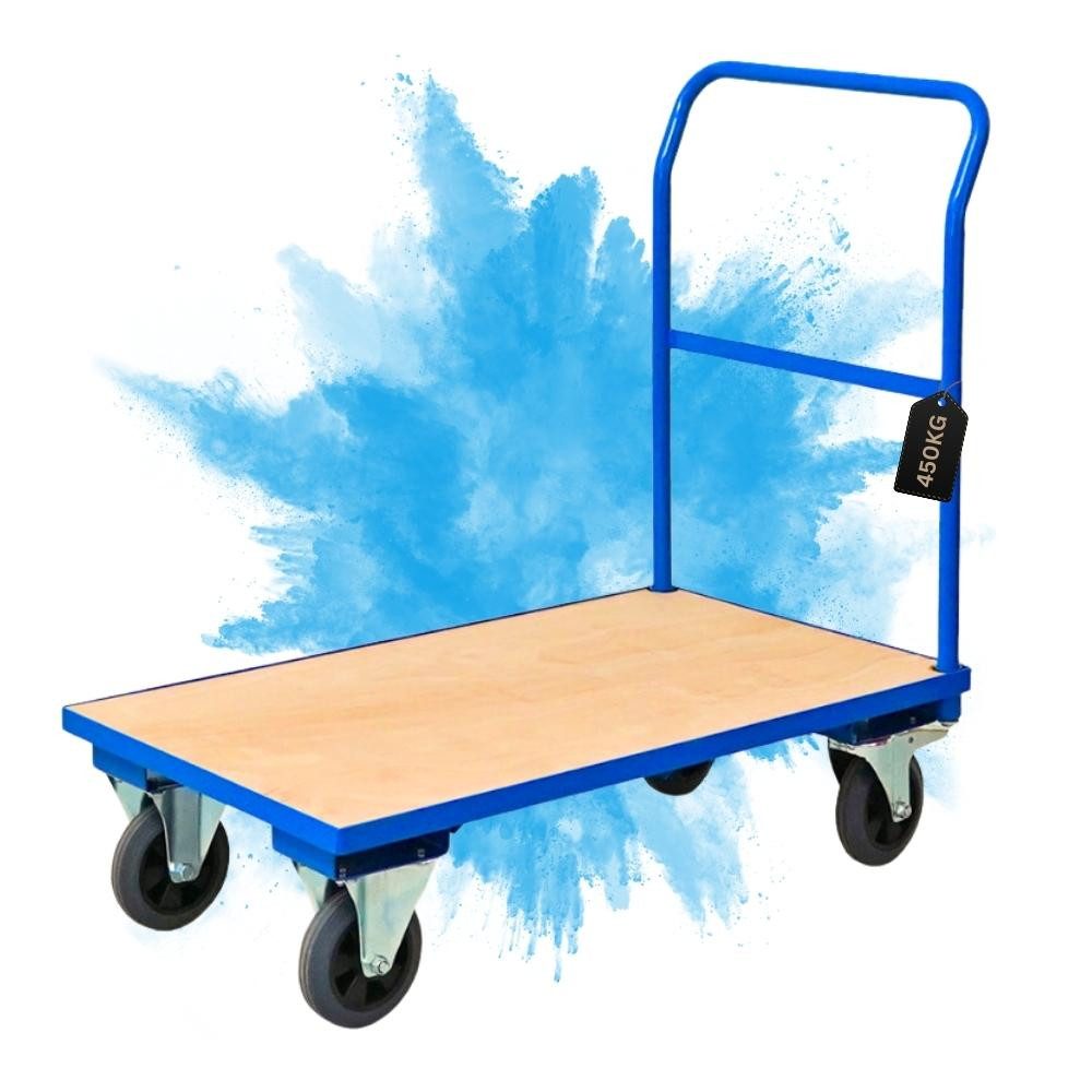 PROREGAL® Transportwagen Handwagen Materialwagen HxBxL 102x60x98cm Traglast 450kg, Transporthilfe Rollwagen robuster Stahlrahmen