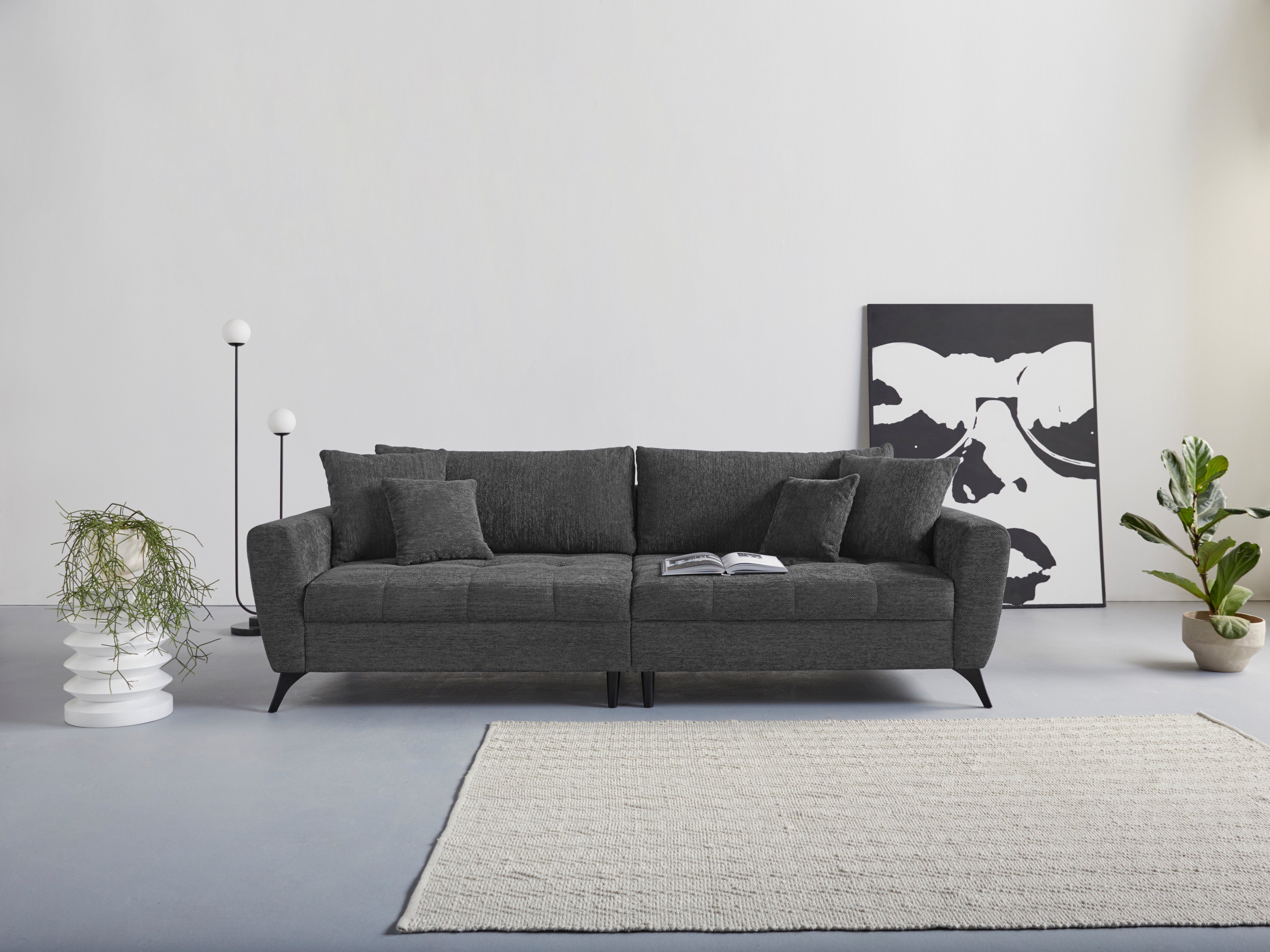 INOSIGN Big-Sofa Lörby, auch mit Aqua clean-Bezug, feine Steppung im Sitzbereich, lose Kissen