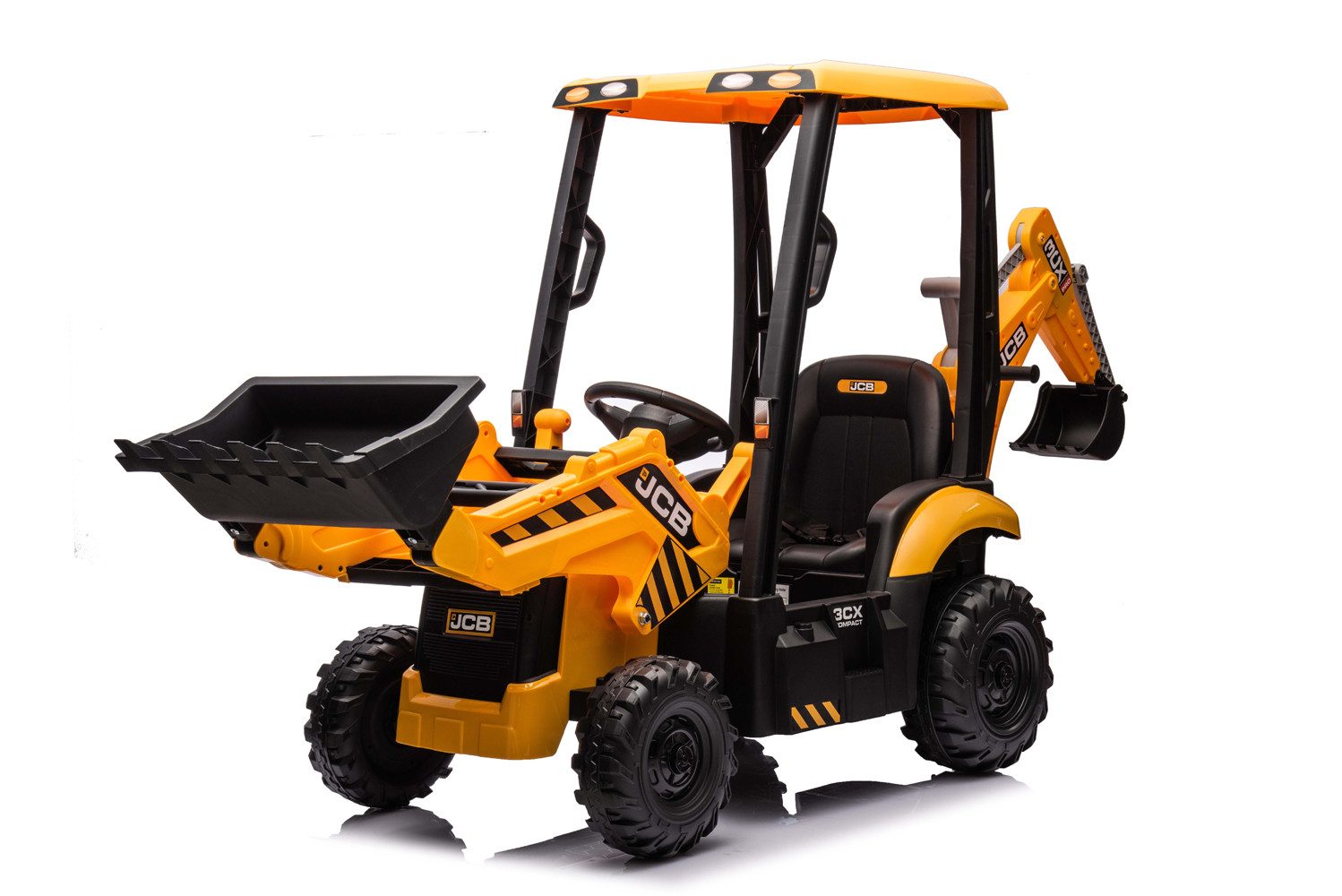 Smarty Elektro-Kinderauto Elektro Kinder Traktor JCB 4 in 1 Bagger und Bulldozer 2x30W 12V/7Ah