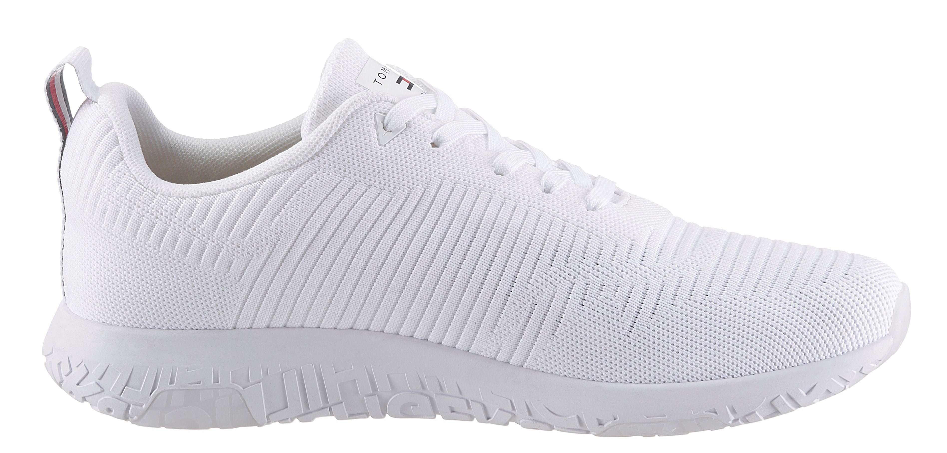 Tommy Hilfiger CORPORATE KNIT RIB RUNNER Sneaker, Freizeitschuh, Halbschuh, Schnürschuh mit seitlicher Logoflagge