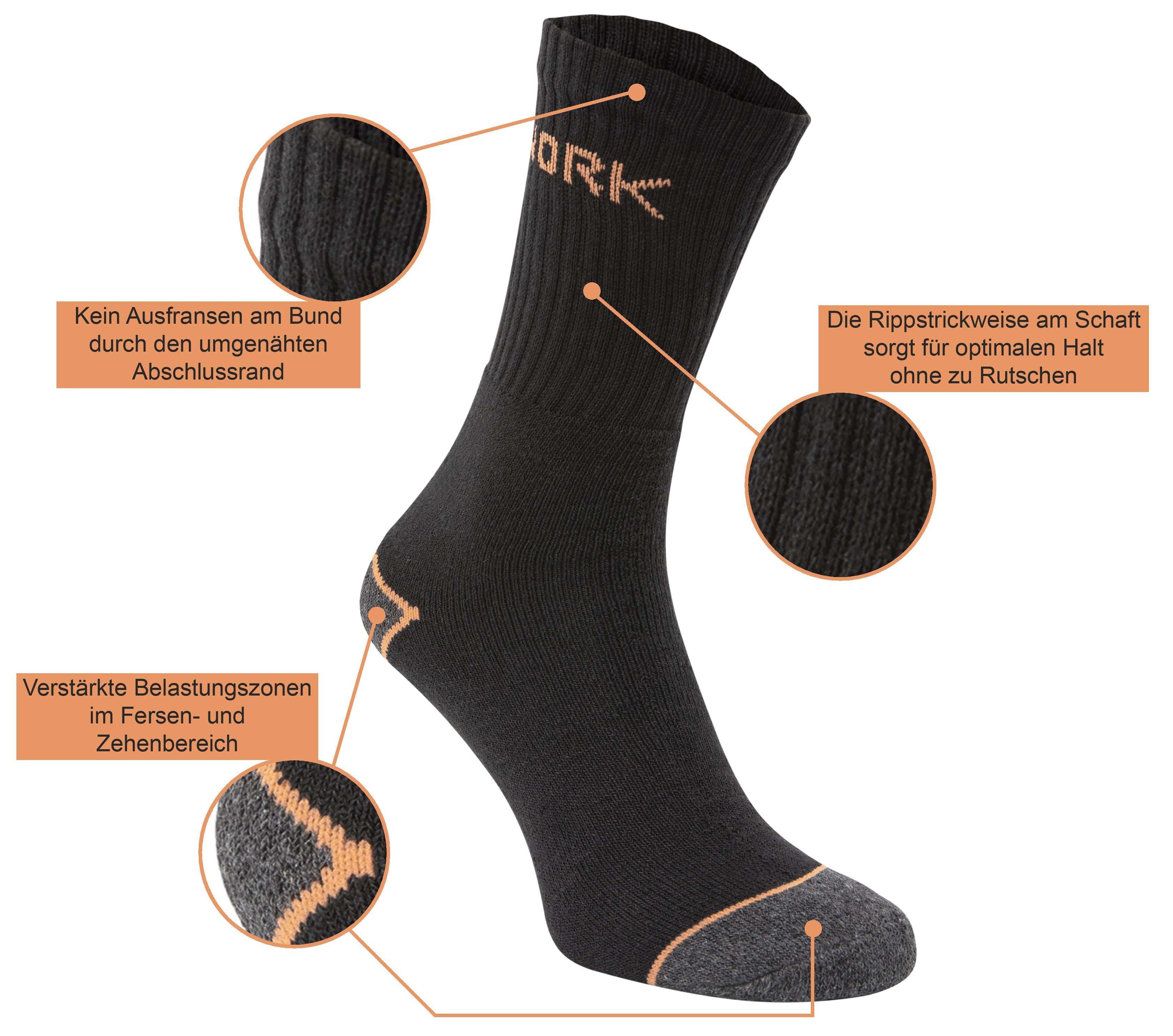 und Paolo und (3-Paar, Renzo Atmungsaktive - Work Businesssocken Herren Ferse) geeignet Socks - Work für Berufssocken geeignet verstärkter Arbeits- Berufssocken für Work Trekkingschuhe Socken, Socken, Arbeits- mit Trekkingschuhe Robuste