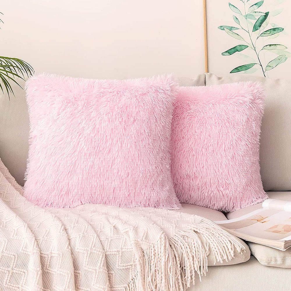 zggzerg Kissenbezug 4 Stück Flaumige Plüsch Zierkissenbezüge 40x40 cm günstig online kaufen