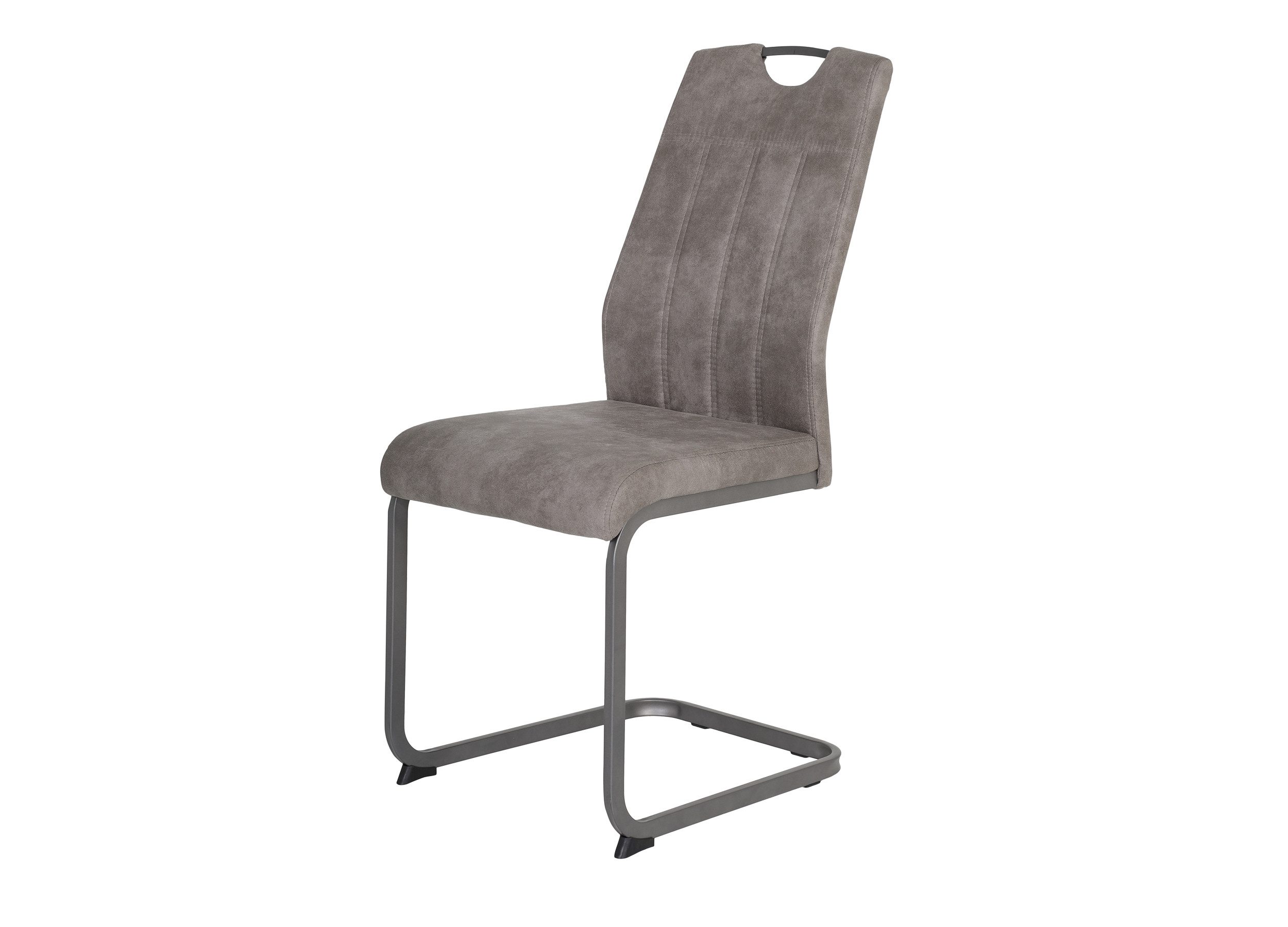 Die Möbelfundgrube® Freischwinger mit Microfaser, Griffmulde, Esszimmerstuhl, »Christina«, belastbar bis 120 kg · Metallgestell Vierkantrohr