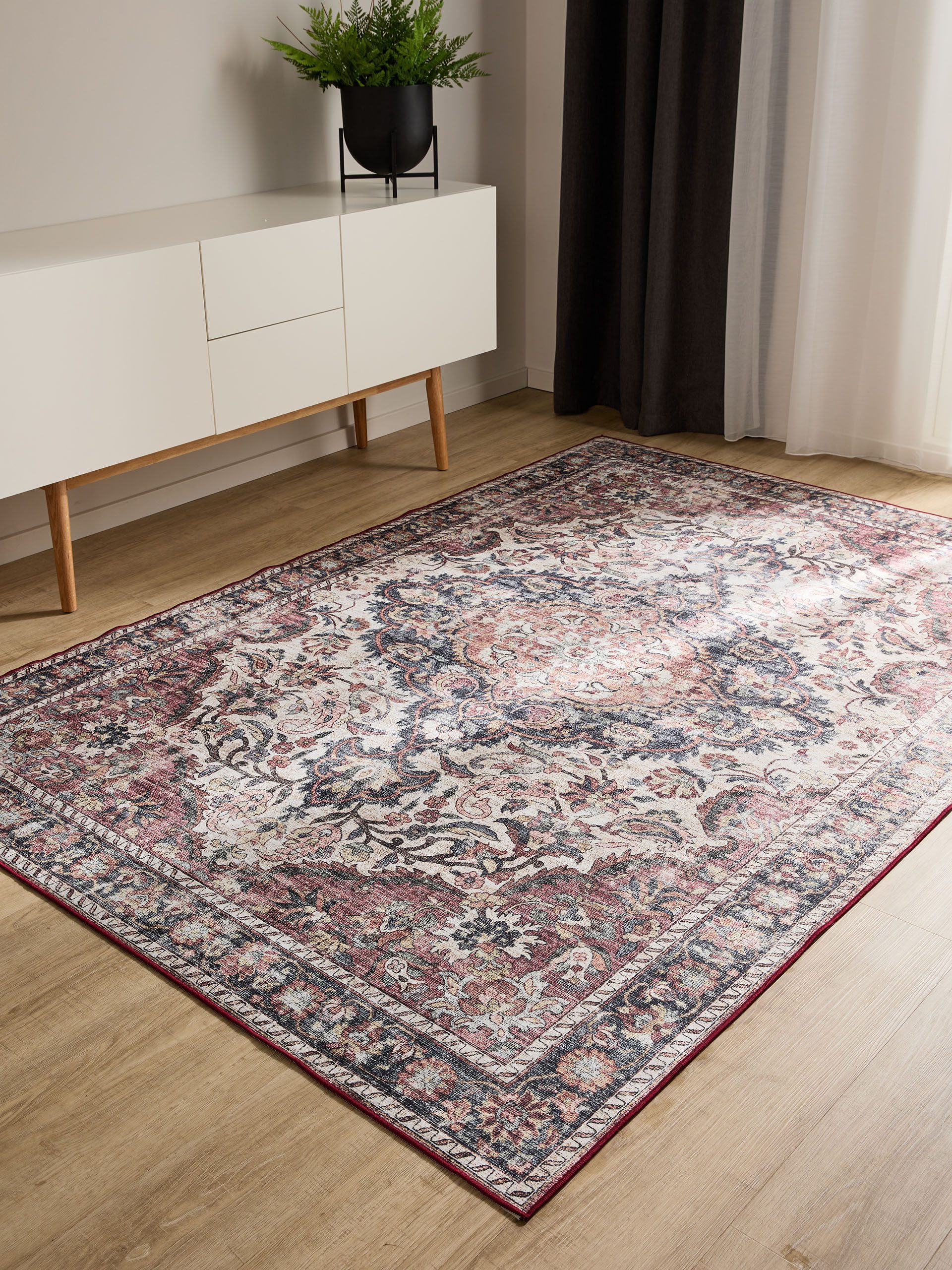 benuta Teppich George, rechteckig, Höhe: 5 mm, Vintage-Look, Kurzflor, Teppich Wohnzimmer, Schlafzimmer, Waschbar