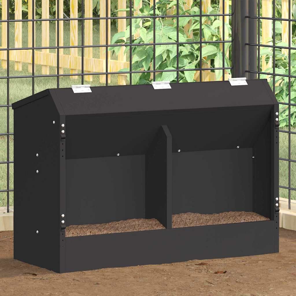 vidaXL Futterspender Kaninchenfütterer Schwarz 64,5 x 25,5 x 45,5 cm
