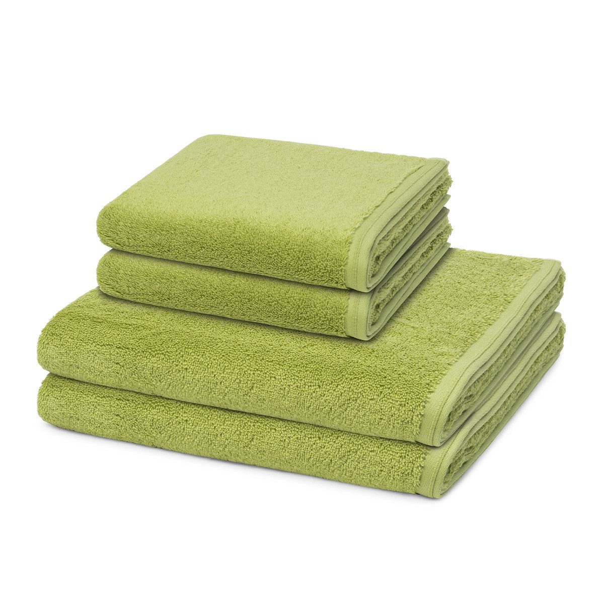 Vossen Handtuch Set Vegan Life, Frottee (Spar-Set, 4-St), 2 X Handtuch 2 X Duschtuch im Set - Baumwolle - Saugstark
