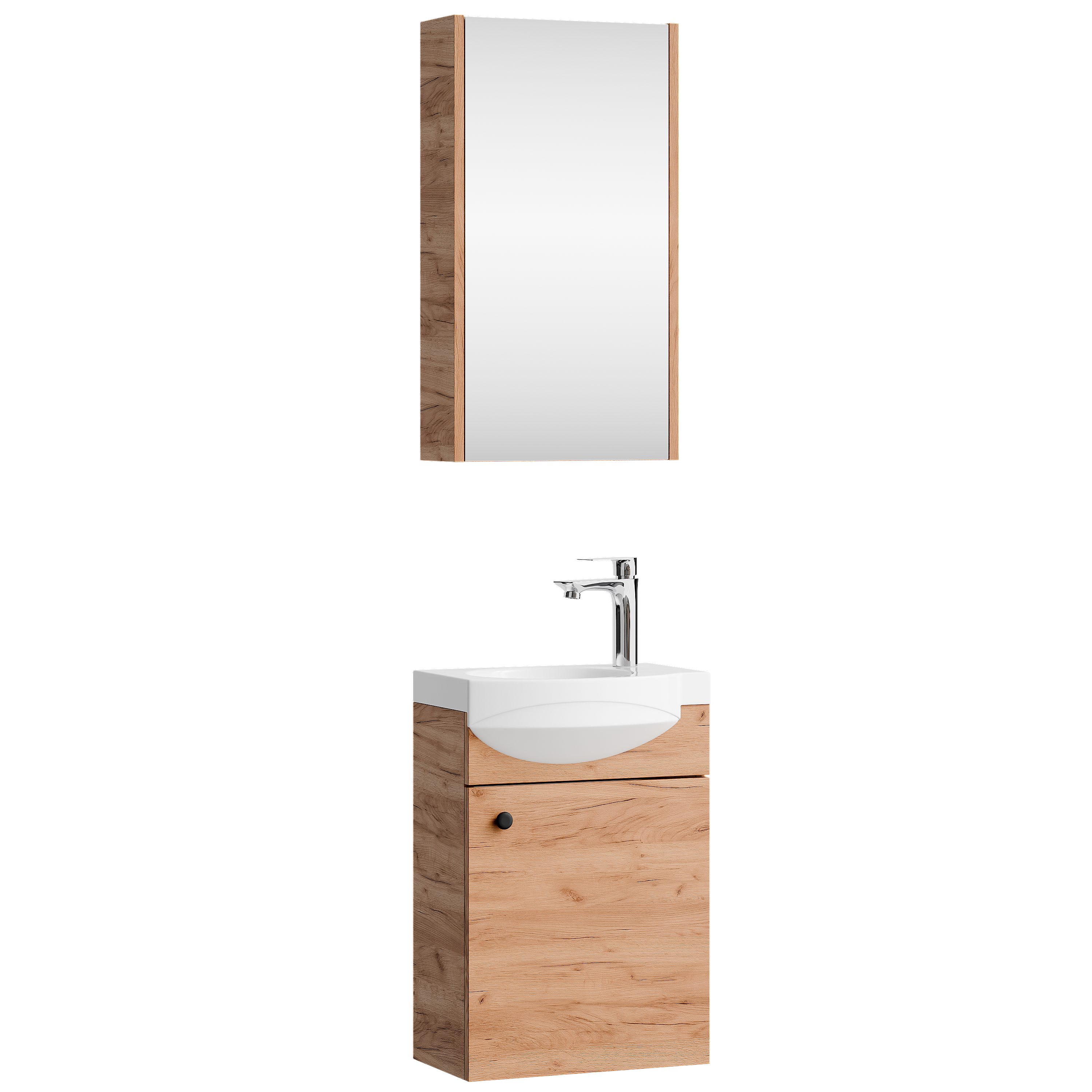 Planetmöbel Badmöbel-Set Waschtischunterschrank mit Spiegelschrank 40cm, günstig online kaufen
