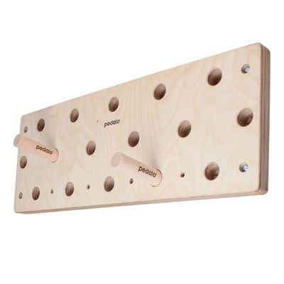 pedalo® Kletter-Trainingsgerät Kletter Trainingsboard 300 / 600 - Das Pegboard fürs Bouldern (Boulder Set mit 2 Sticks, 1 Kletterboard, 2 Sticks, Montagematerial), Pegboard für Wandbefestigung und zum Einhängen in Sprossenwand