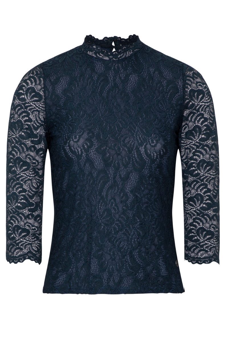 T-Shirt SPIETH & WENSKY Spitzen Shirt Amberg marine in raffinierter Optik