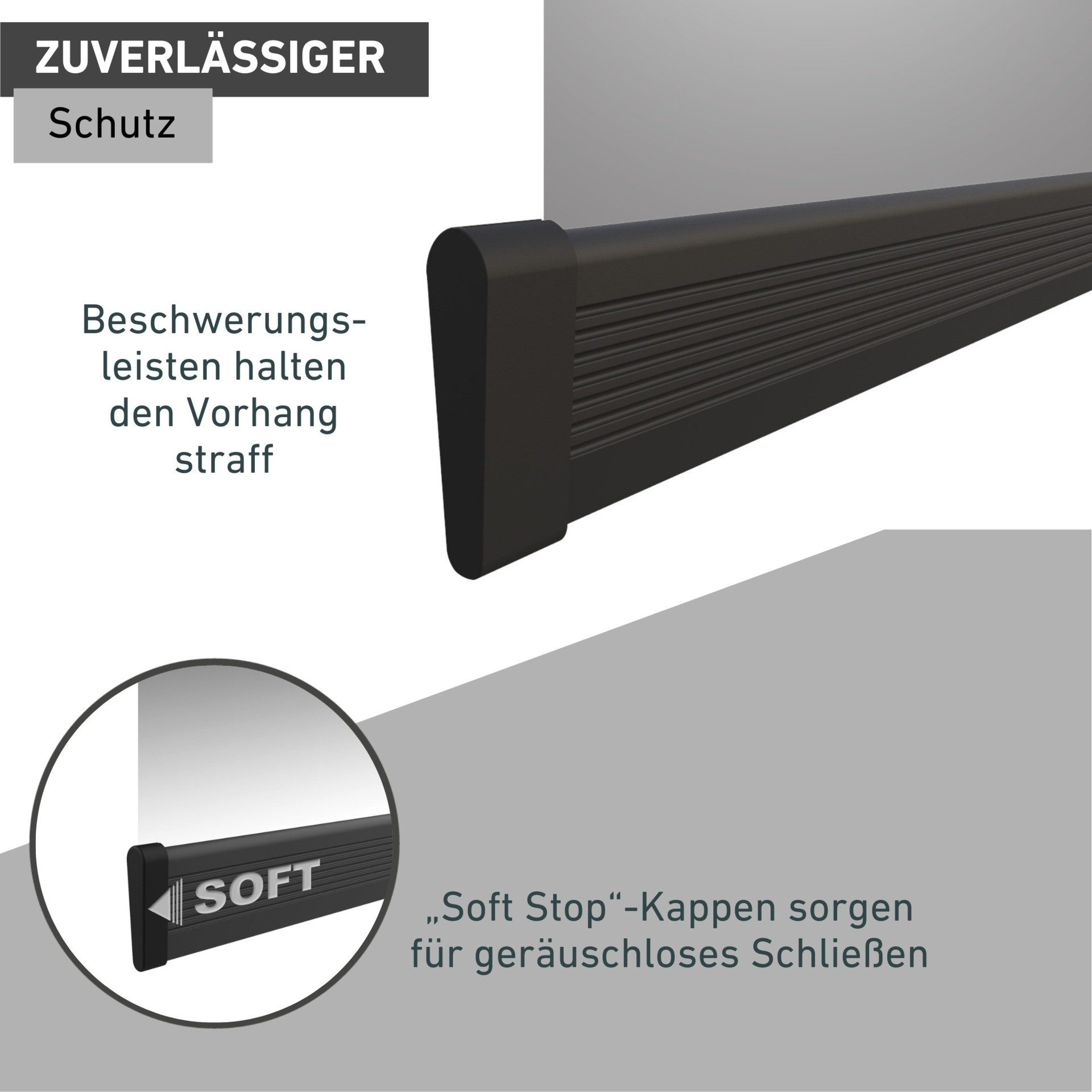 Windhager Insektenschutz-Vorhang Teleskop aus UV-beständigem Polyestergewebe, Fliegengitter Vorhang, Lamellenvorhang, Türvorhang, 120 x 250 cm, anthrazit, ohne bohren