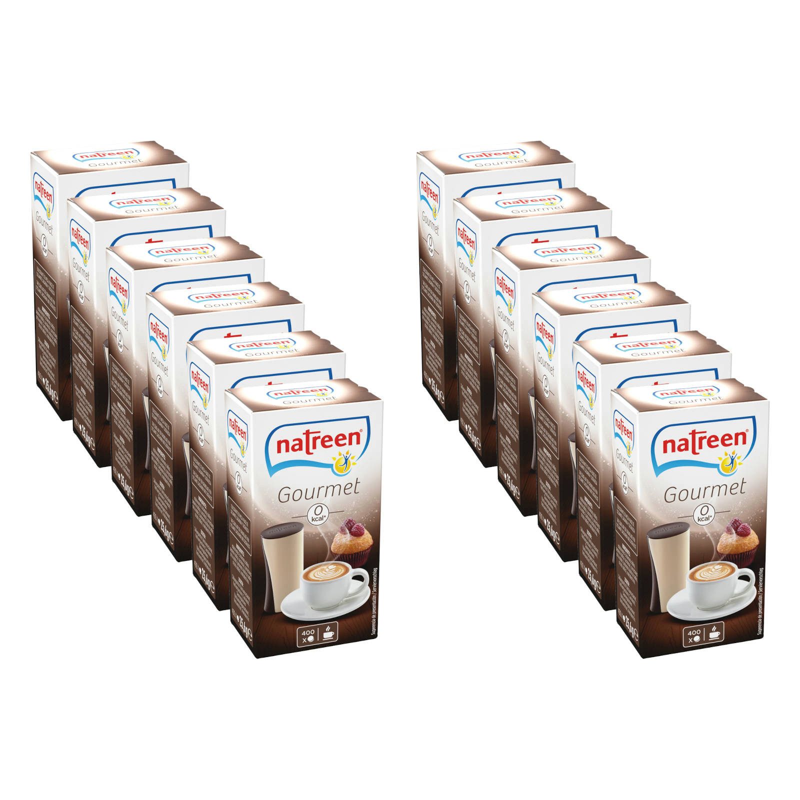 NATREEN Kaffee Süßstoff Feine Süße Café Gourmet 12x 400 Stück Tafelsüße ohne Kalorien, (Packung, 12er Pack)