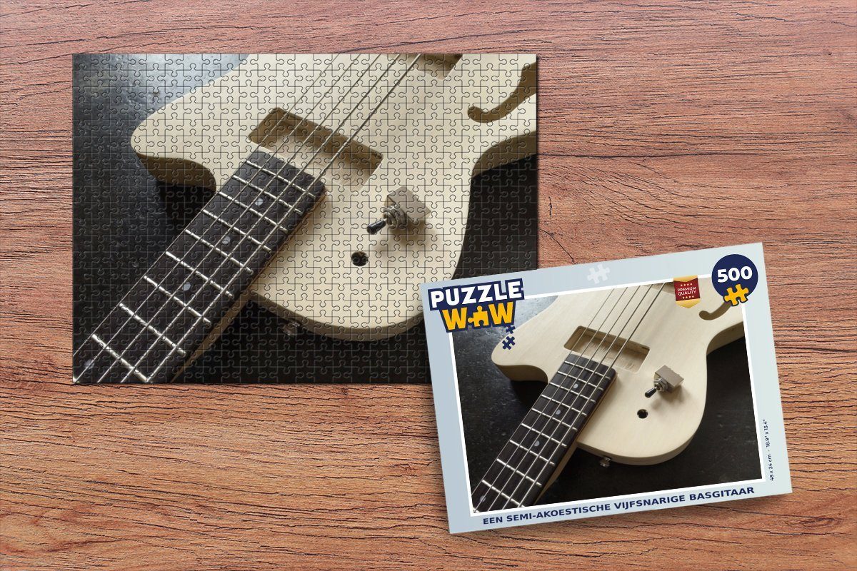 MuchoWow Puzzle Eine halbakustische fünfsaitige Bassgitarre, 500  Puzzleteile, Foto-Puzzle, Bilderrätsel, Puzzlespiele, Spielzeug