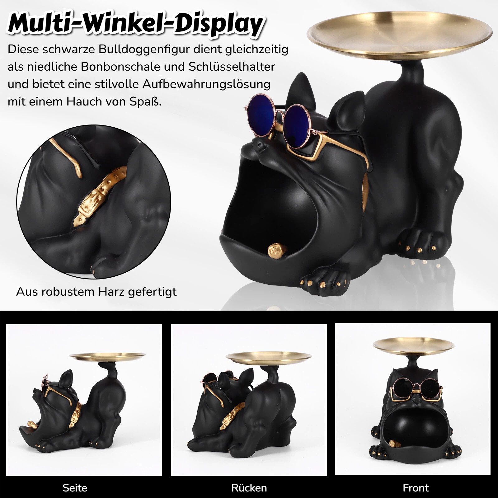 BlingBin Dekoschale FranzöSische Bulldogge Tablett Deko, günstig online kaufen