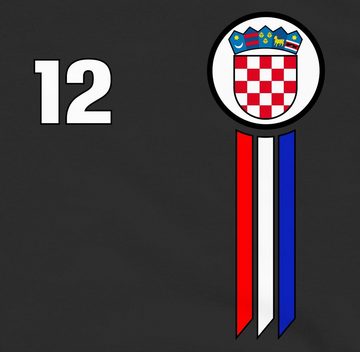 Shirtracer Hoodie 12. Mann Kroatien Emblem 2024 Fussball EM Fanartikel Kinder