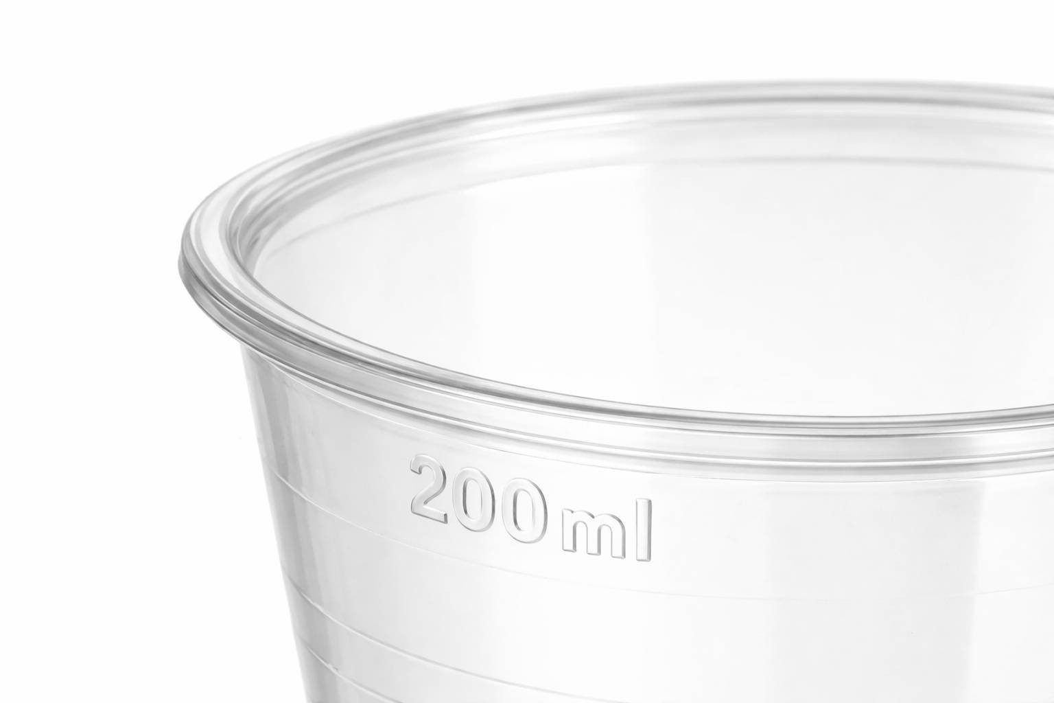 PACKEO Becher Saft Trinkbecher Transparent, mehrweg Becher Partybecher 200 ml, 200-tlg., Getränke Wasserbecher