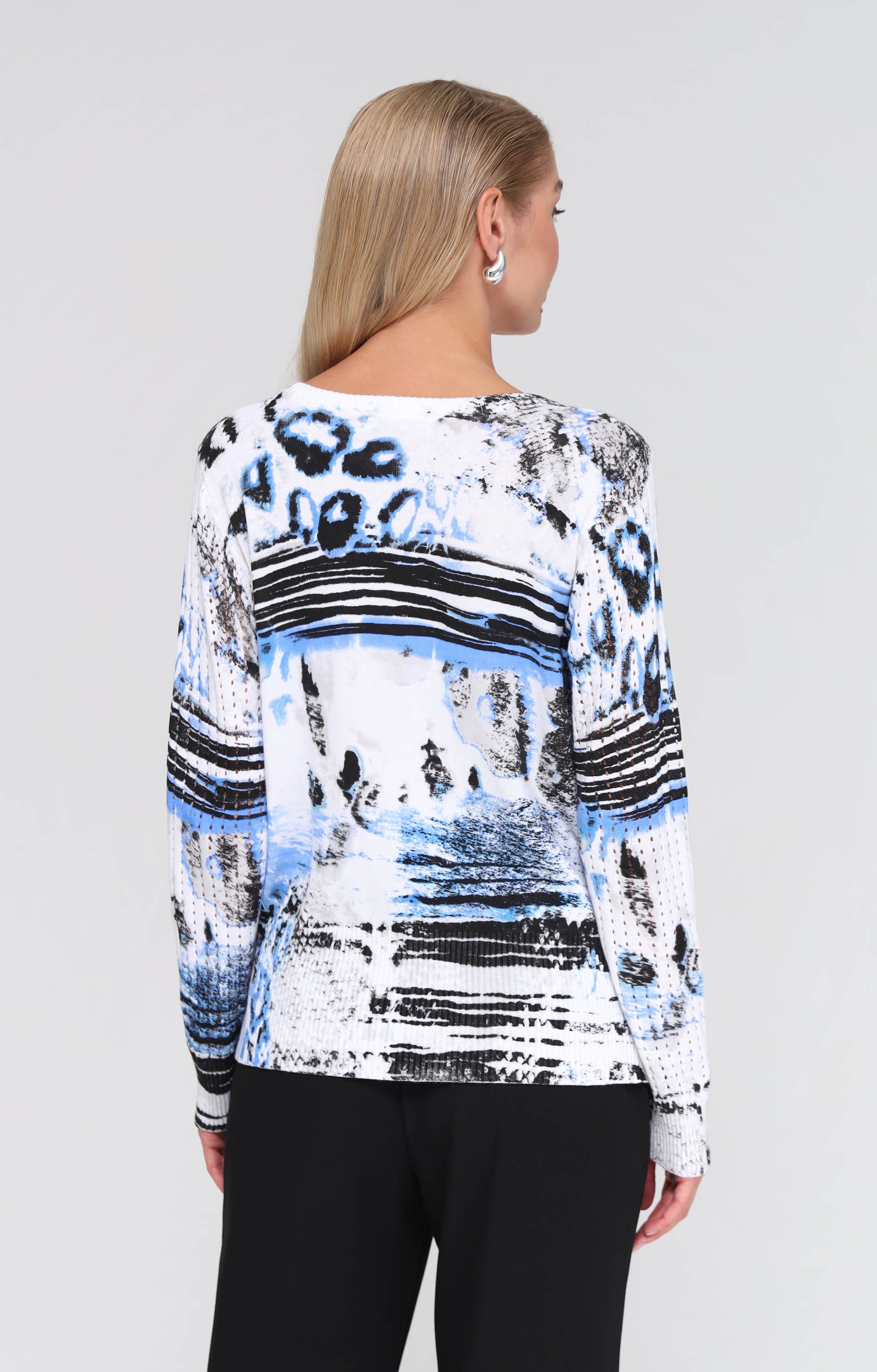 Passioni Strickjacke mit abstraktem Print