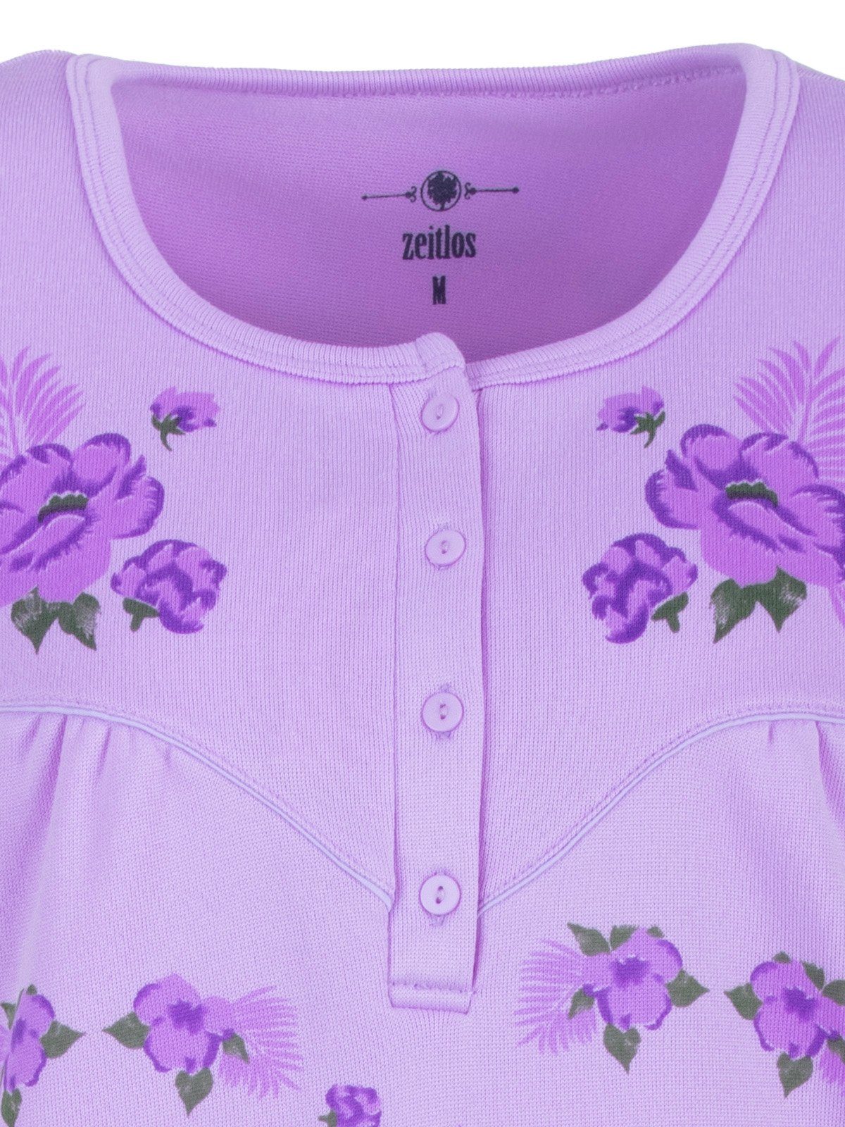 zeitlos Nachthemd Thermo Nachthemd - Big Flower Farn