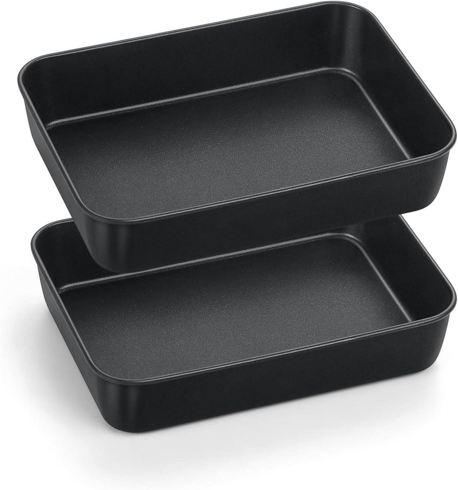 Back-Set Mini Backblech Set 2er Antihaft Edelstahl Auflaufform 23,8x18x5cm