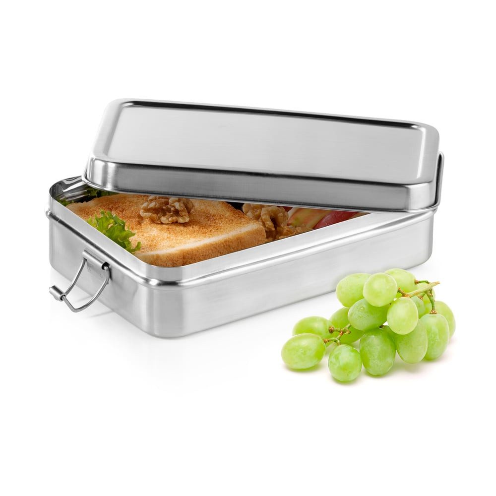 GOURMETmaxx Vorratsdose Lunchbox Klick-it 2-tlg. 18x11x5cm Edelstahl, Edelstahl, (2-tlg), Metalldose