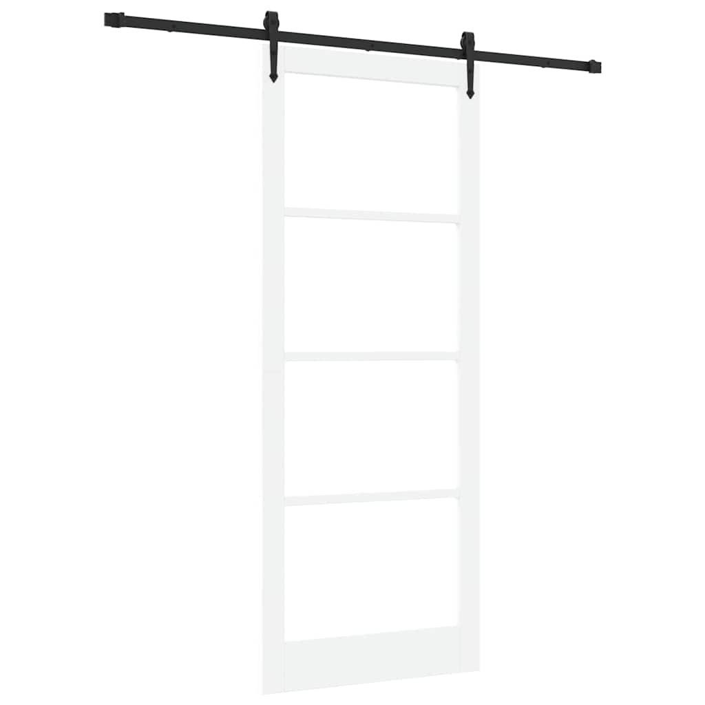 vidaXL Haustür Schiebetür ORKDAL Weiß 93 x 232 cm Massivholz Kiefer und Glas (1-St)