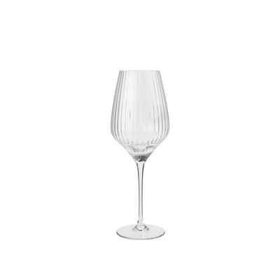 Broste Copenhagen Weinglas Sandvig Rotweinglas 0,55l, Mundgeblasenes Glas mit Linien