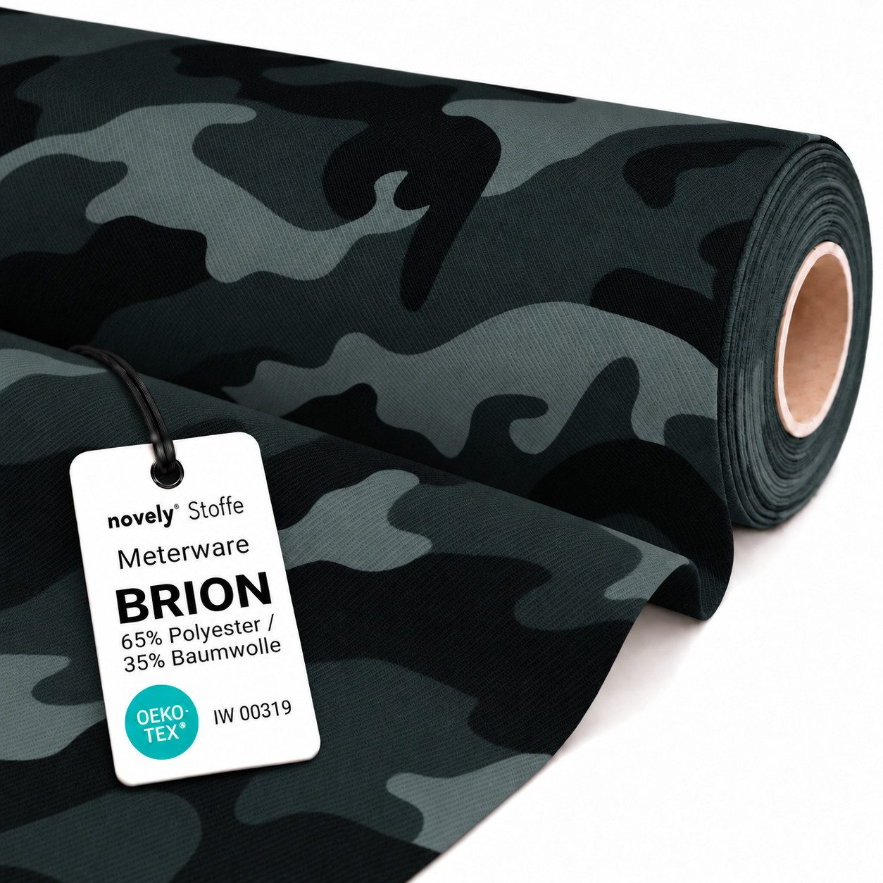 novely® Stoff BRION Mittelschwerer Baumwoll-Mix Twill Meterware, Baumwoll-Mischgewebe, Reißfest, Zertifiziert, Meterware, 1lfm