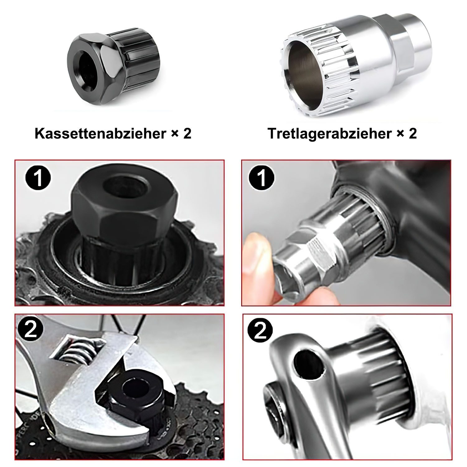 HEYHIPPO Bicycle Repair Kit, 10-Piece Bicycle Repair Tool Set, Chain Cutter Disassembly Tool, 10-Piece Chain Wrench, Chain Breaking Tool with Ergonomic Handle Design, Mountain Bike Tool Set, Chain Fixing, Bottom Bracket Gear Disassembly