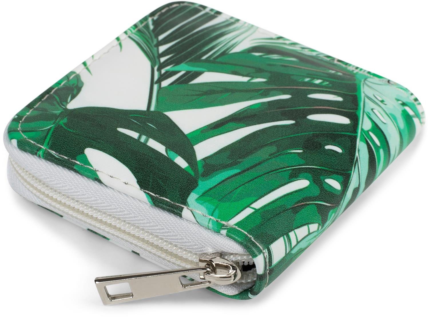 styleBREAKER Mini Geldbörse Mini Geldbörse mit Palmen Print (1-tlg)