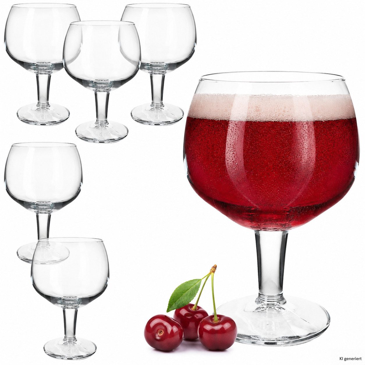 MamboCat Bierglas 6er Set Belgische Biergläser 0,5L Klarglas Bier- & Cocktailglas Wein, Glas