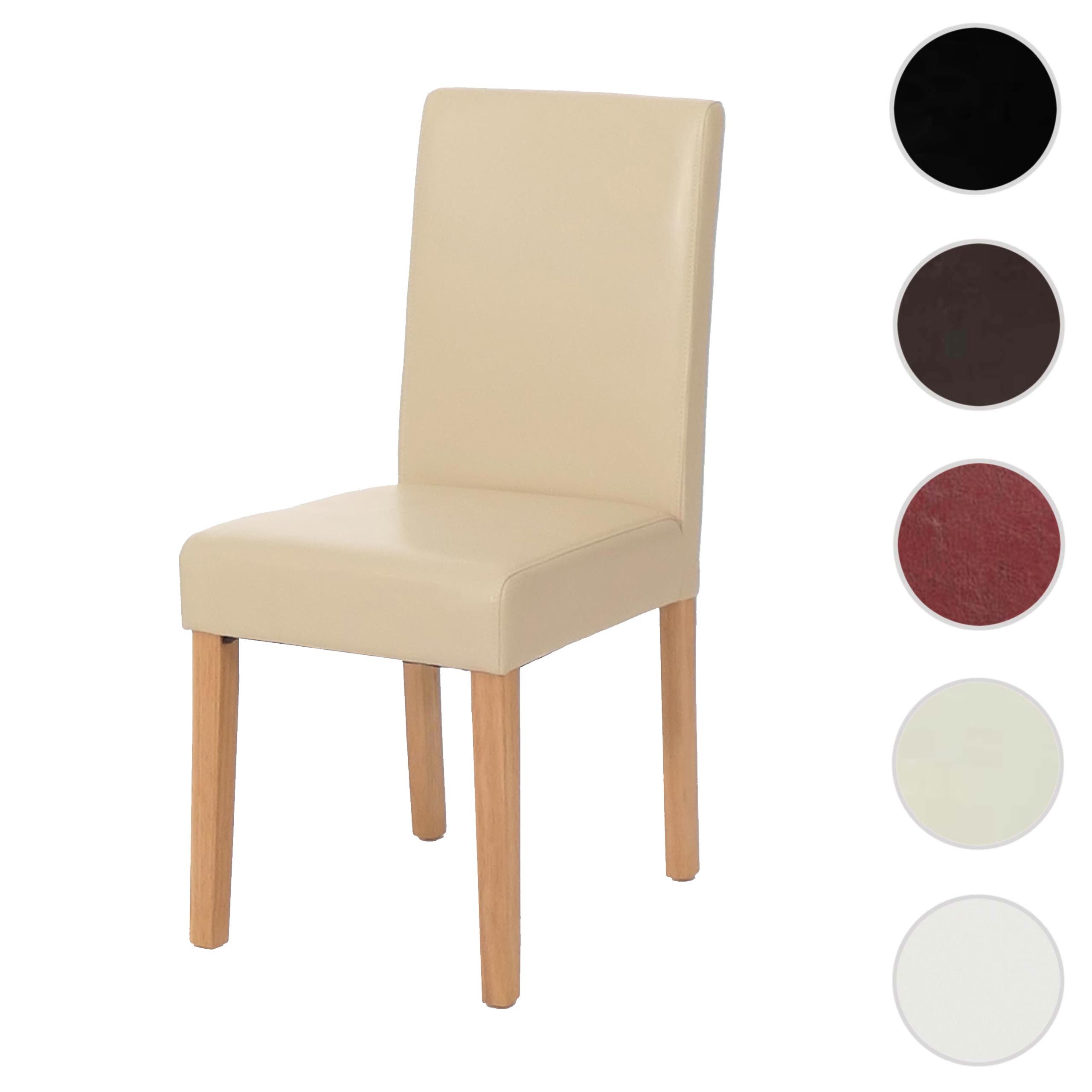 MCW Esszimmerstuhl Littau Creme Helle Beine Leder günstig online kaufen