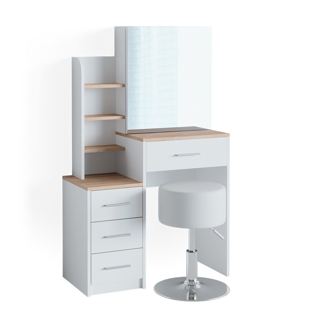 Vicco Schminktisch Conrada, Weiß/Sonoma, 80 cm günstig online kaufen